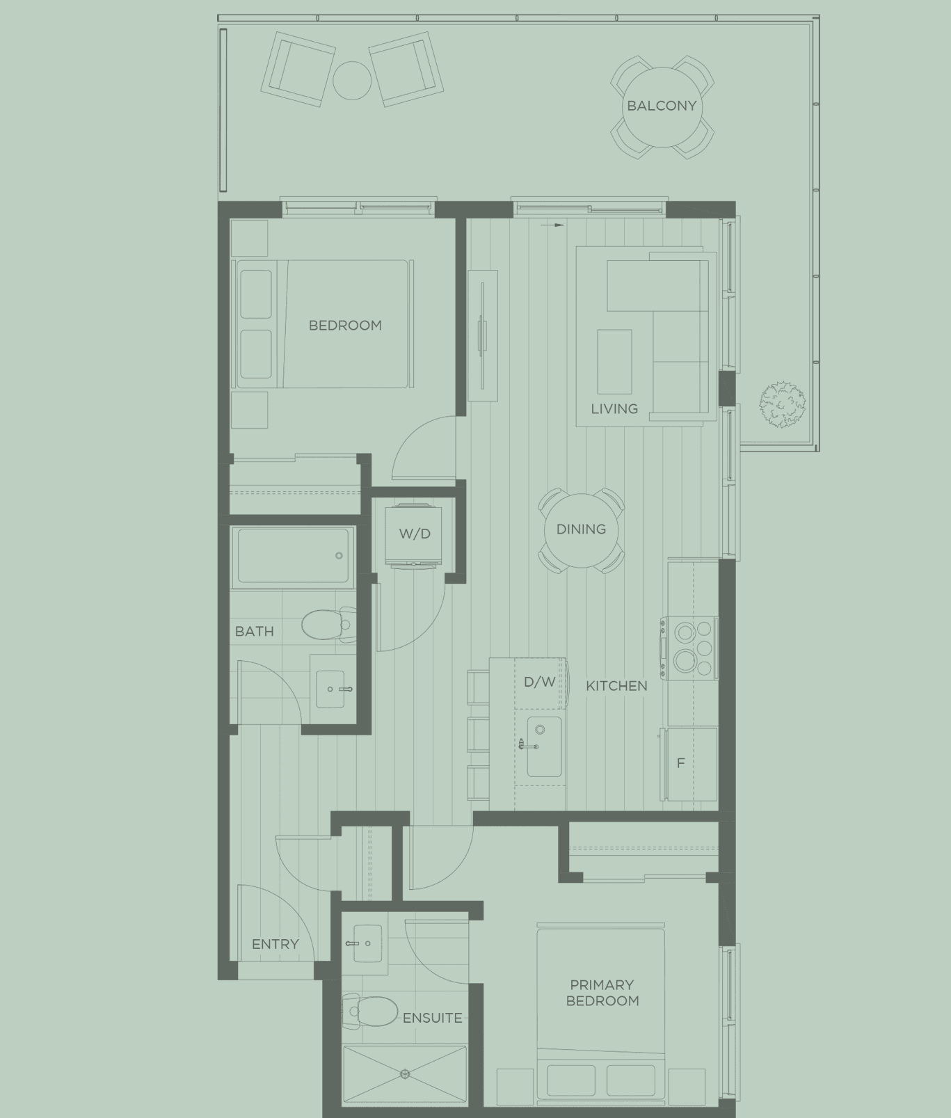 City Corners B1 two-bedroom floorplan